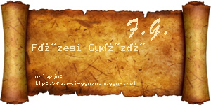 Füzesi Győző névjegykártya