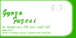 gyozo fuzesi business card